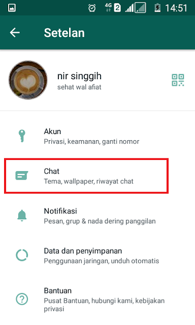 seting chat mode gelap wa