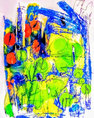 Amazon Aerial Abstract Landscape Ink on Paperboard Miabo Enyadike