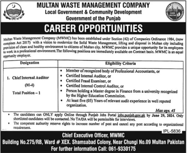 MWMC Jobs in Multan
