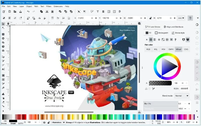 تحرير الرسومات المتجهة, تحميل برنامج Inkscape