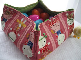 Easter basket, bunny print