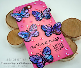 Butterfly Birthday Tag by Jess Crafts with Lawn Fawn Flutter By