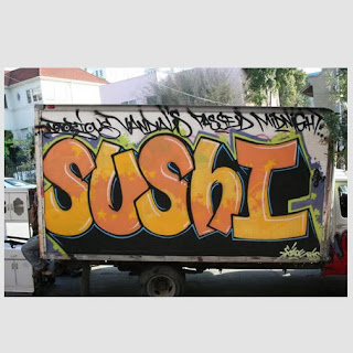 Graffiti Tagging Sushi Bubble