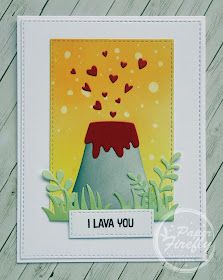 Punny love card using MFT Volcano and I Lava You sentiment stamps