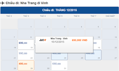 Giá Vé máy bay Nha Trang đi Vinh