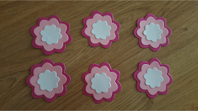pink layered flower gift tags