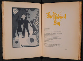 A book open to the poem "The Prodigal Son" and a full-page illustration.
