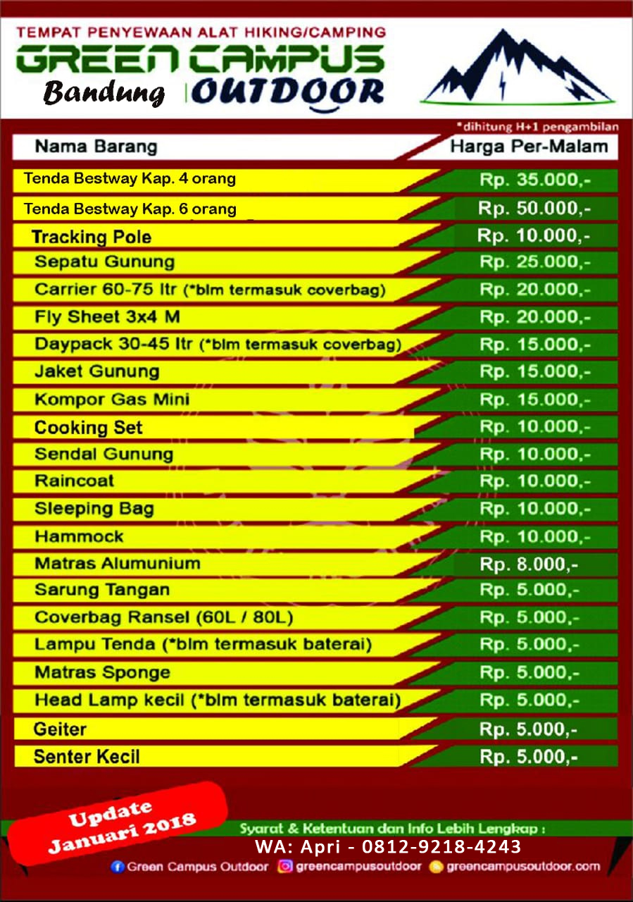  Sewa  Alat  Camping  di Bandung 