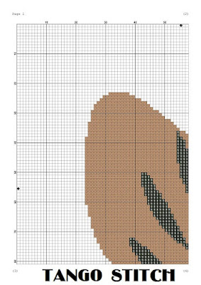 Simple abstract leaf cross stitch pattern - Tango Stitch