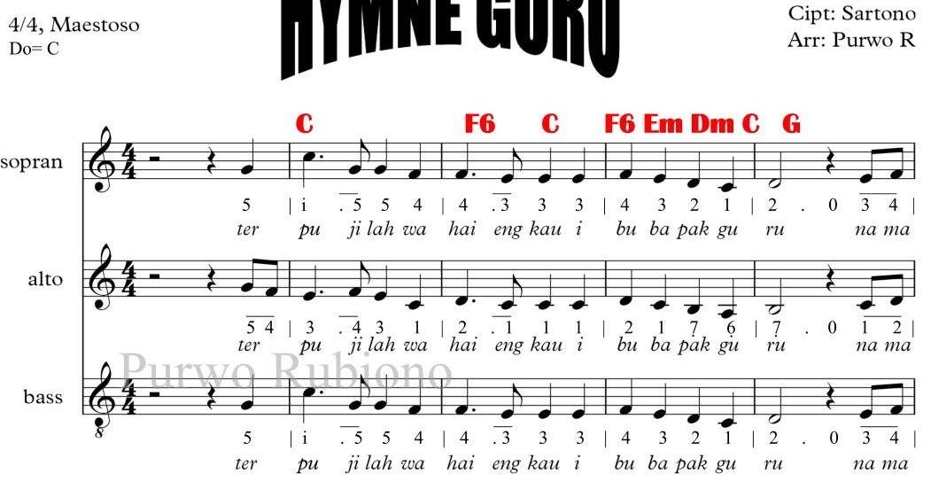 komunitas jazz banten HYMNE GURU partitur