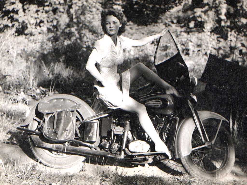 Vintage Girls On Harley-Davidson Motorcycles