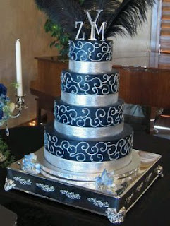 Wedding cakes with blue details