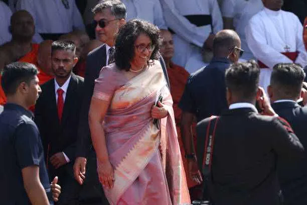 Sri Lankan Prime Minister Harini Amarasuriya attends the 77th Independence Day parade on February 4, 2025, in Colombo, Sri Lanka. Photo by Buddhika Weerasinghe/Getty Images