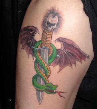 Tibetan dagger tattoo by Electric Lotus Tattoo and Piercing