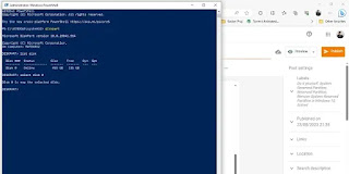 Power Shell Showing Selected Disk