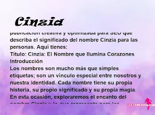 significado del nombre Cinzia