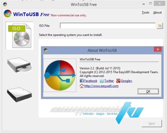 WinToUSB v2.2 Pasar Windows a una USB WinToUSB v2.2 Pasar Windows a una USB