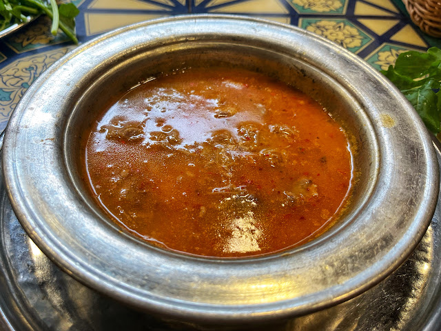 a bowl of Turkish Beyran Çorbası for breakfast in Istanbul