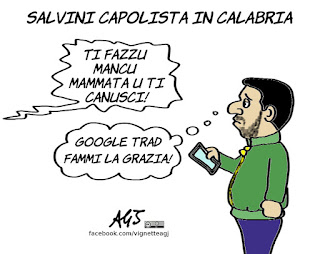 salvini, calabria, candidati, capolista, politica, elezioni, satira, vignetta