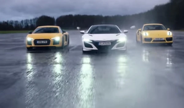 Honda NSX vs Audi R8 V10 Plus vs Porsche 911 Turbo