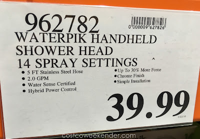 Deal for the Waterpik Handheld Power Spray Shower Head at Costco