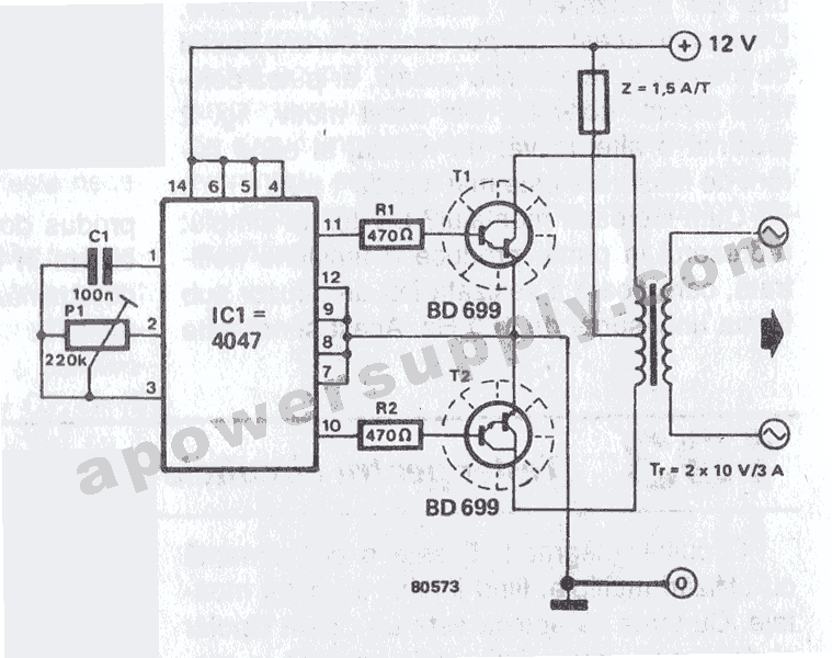 12VDC - 220VAC Inverter Using Cmos CD4047 |amplifier ...