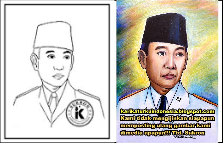 catatanku anak desa Mewarnai Gambar  Soekarno 