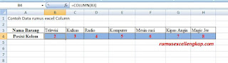 hasil operasi rumus Column