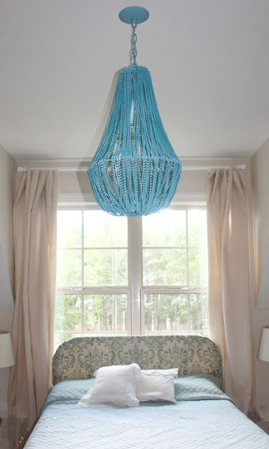 DIY mardi gras bead chandelier