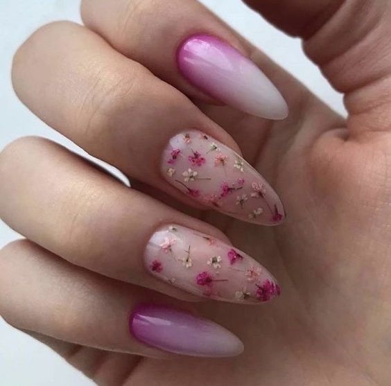 Blushing Blooms Pink Nail Art