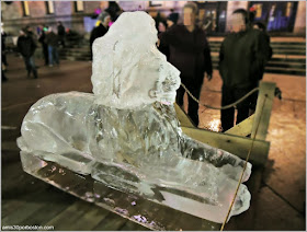 Esculturas de Hielo en Boston: León