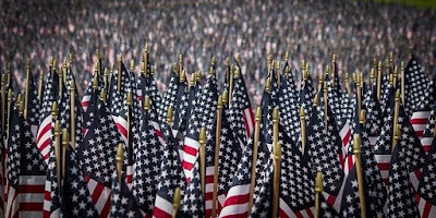 Hundreds of American flags on display for Memorial Day.