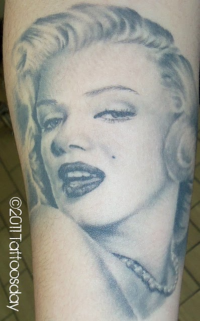 First I ran into Melanie whose Marilyn Monroe tattoo appeared earlier this