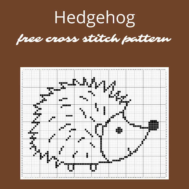 Hedgehog outline - free cross stitch pattern