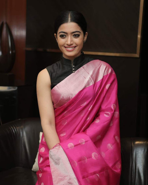 Rashmika Mandanna looking stunning in a saree