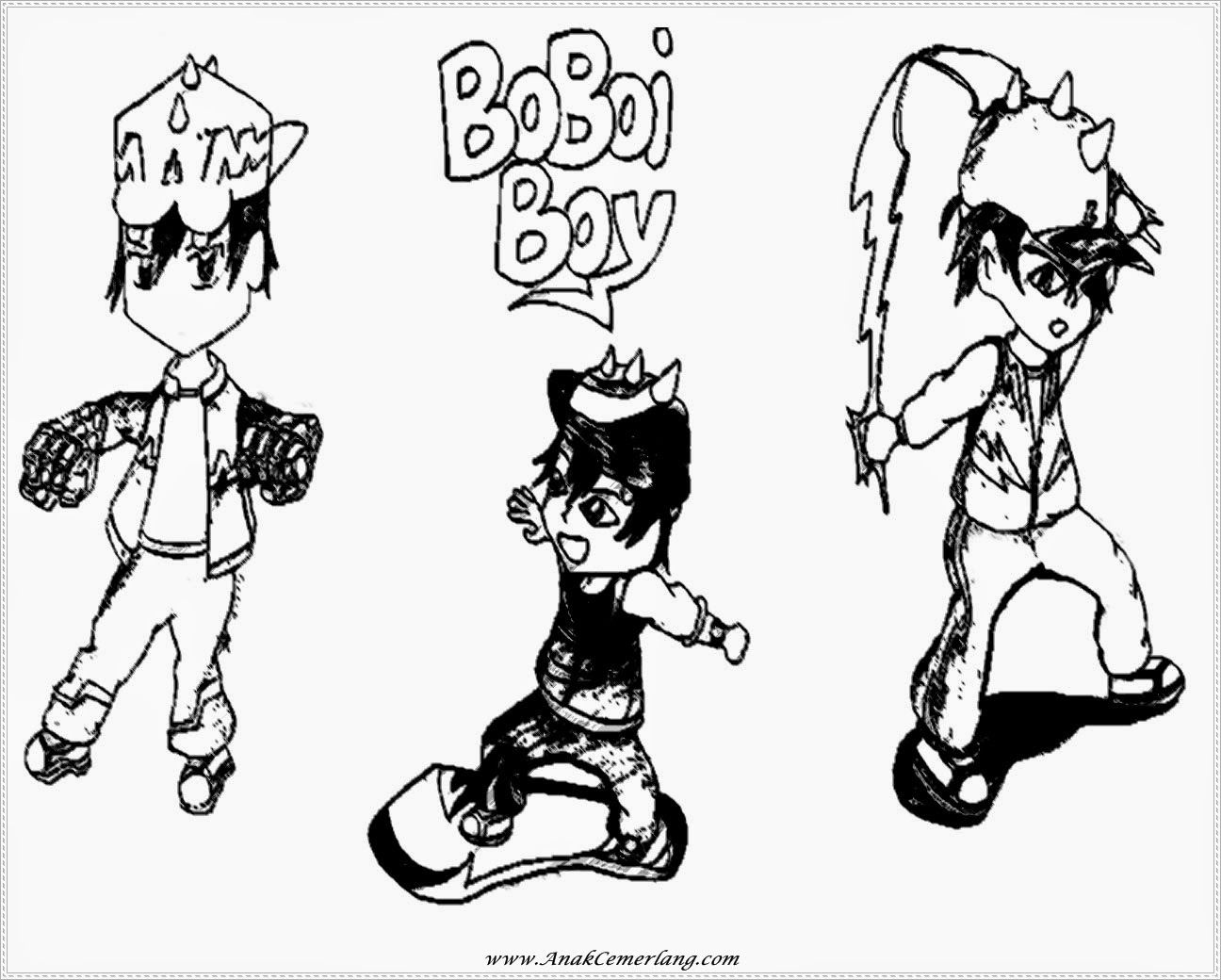 Gambar Mewarnai Boboiboy Bagian 2 Anak Cemerlang