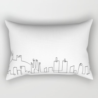 Il·lustració de l'skyline de Barcelona per Society6