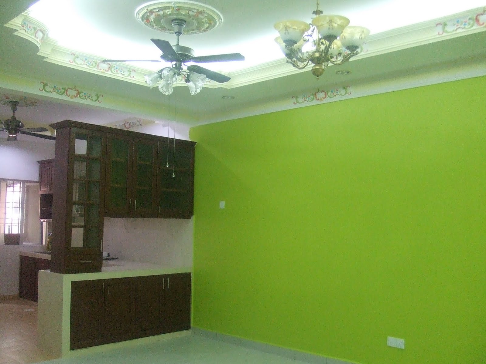 Desain Cat  Ruang  Tamu  Warna Hijau  Wallpaper Dinding