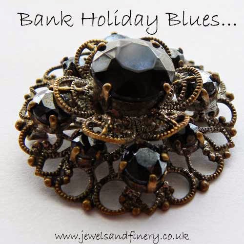 blue rhinestone brooch on our jewellery quote