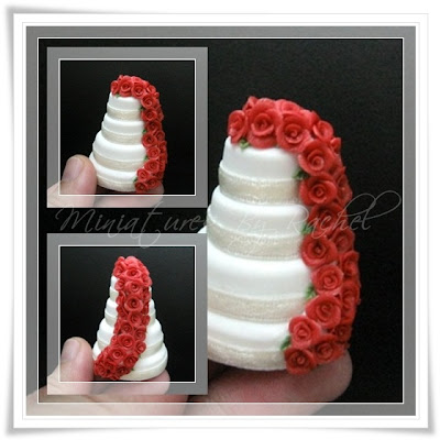 Snow White Rose Red Wedding Cakes by Tooth Fairy Miniatures