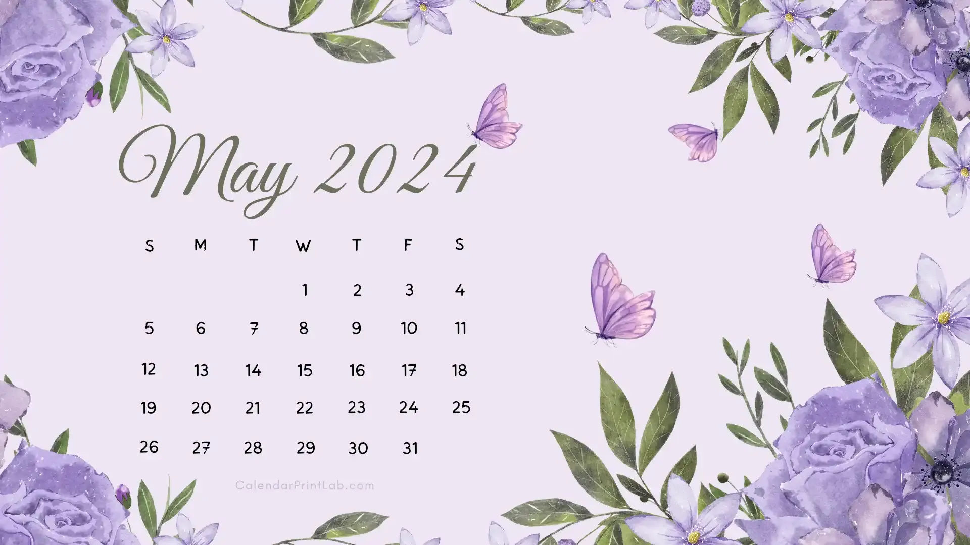 May 2024 HD Calendar Wallpaper