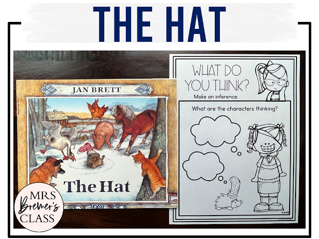 The Hat Jan Brett book activities unit with literacy printables, reading companion activities, lesson ideas and a craft for winter in Kindergarten and First Grade