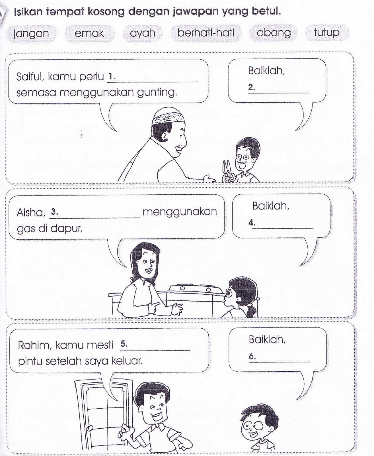 KSSR Bahasa Malaysia Tahun 1: Latihan Pengukuhan 1