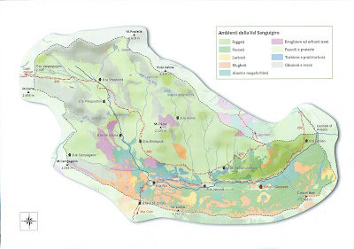  La flora della Val Sanguigno booklet area map.