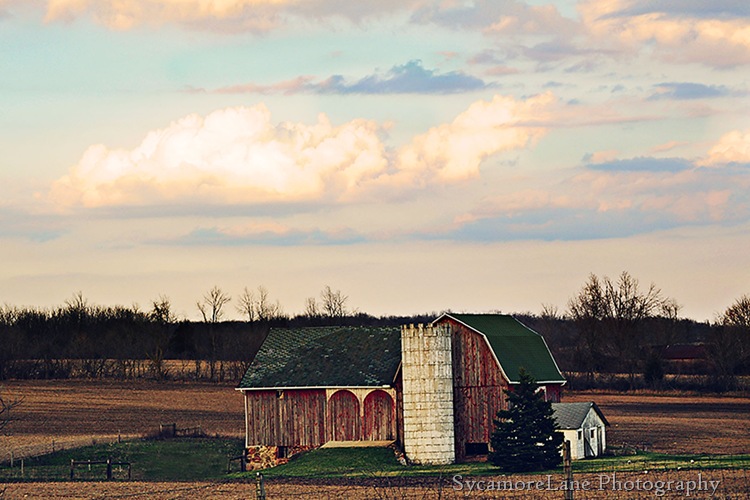 barn and clouds-w