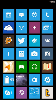 Скриншот главного экрана «Windows Phone 8»