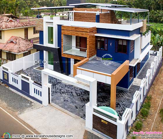 Ultra modern finished house in Kerala day light 21