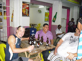 Knocking back a few beers with some of the locals in Maicao, Colombia. All good, honest, safe fun!