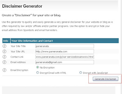 cara membuat terms of service atau disclaimer untuk blog