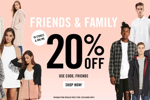 Forever 21 20% Off Friends & Family Event Promo Code